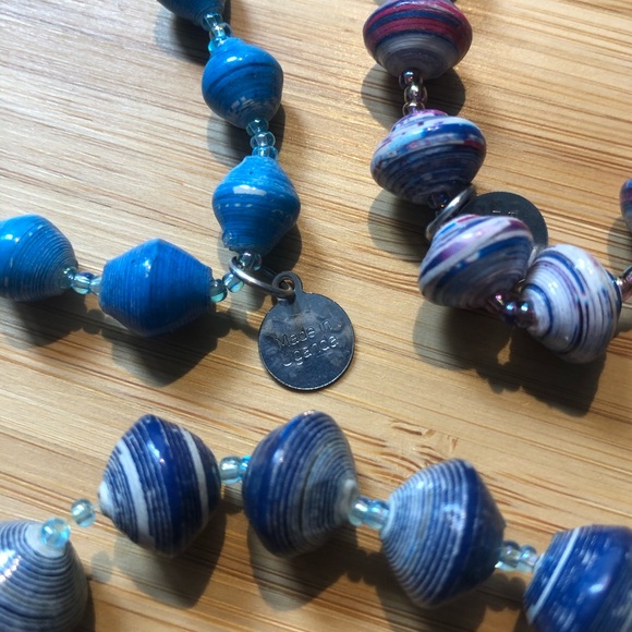 HANDMADE Set of three Ugandan Roll Bracelets - Picture 2 of 5